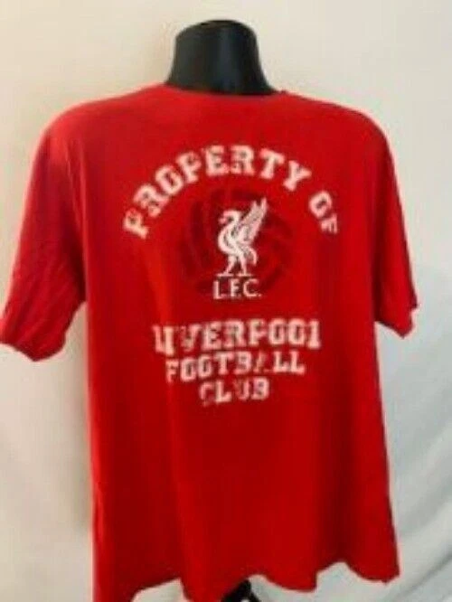 Camiseta Property of Liverpool Football Club L F C Camiseta Roja 2 Extra Grande Fútbol Foto 2 de 4