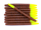 25ct 5-inch Pumpkin Seed Chartreuse Tail Senko Stick Soft Plastic Bass Fishing