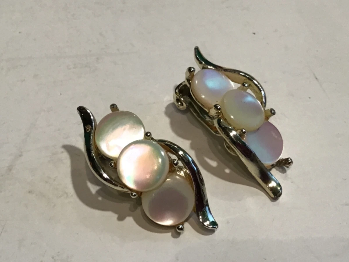 Mother of pearl clip on earrings deals