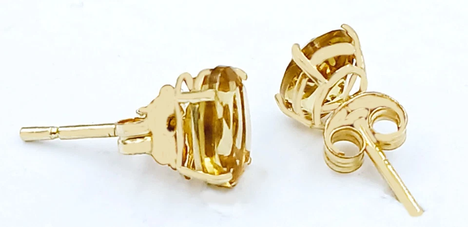 PENDIENTES TOPACIO AMARILLO ORIGINALES 2,34 quilates ORO AMARILLO SÓLIDO 14k - Valoración gratuita Foto 3 de 4