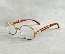 Retro Oval Men Sunglasses Fashion Brand Designer Clear Lens Eyewear