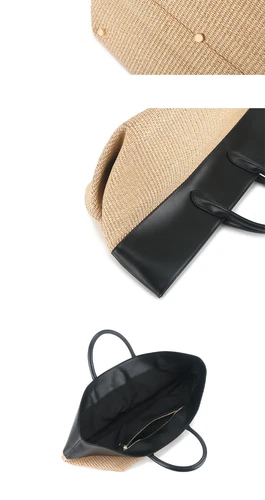 Bolso de Mano Vaca Vaca Vaca Vaca con Rafia, Cercanías Gran Capacidad para Mujer - Imagen 14 de 18