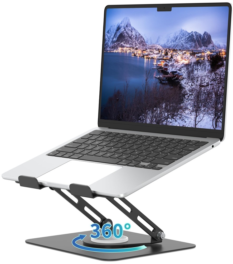 Laptop Stand for Desk with 360 Rotating Base Multi-Angle Adjustable Laptop St...