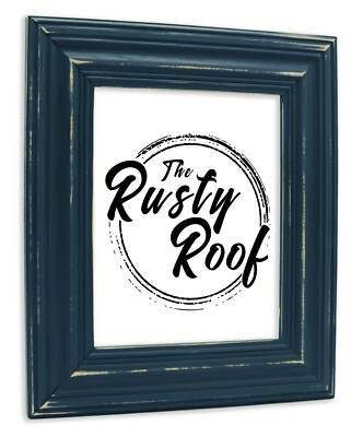 Distressed Walden - Wide Distressed Navy Blue Picture Frame - Solid Wood