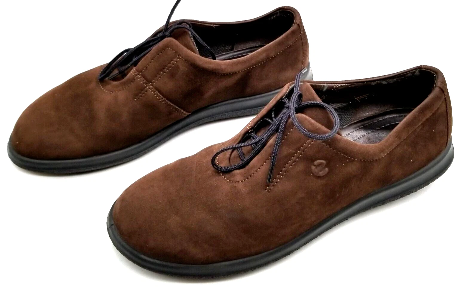 Ecco scarpe da passeggio casual da donna Oxford scamosciate marroni 41 US 10 10 5