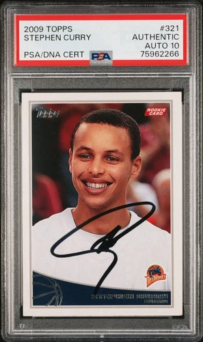 STEPHEN CURRY 2009/10 TOPPS #321 RC ROOKIE SIGNED AUTOGRAPH PSA 10 AUTO LOW POP