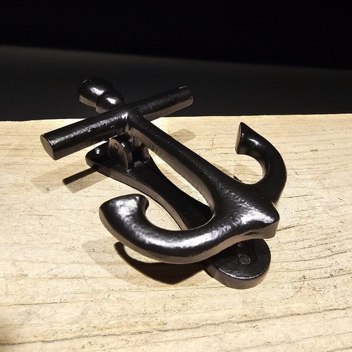 4-1/2" Antique Style Black Cast Iron Anchor Door Knocker - Picture 10 of 12