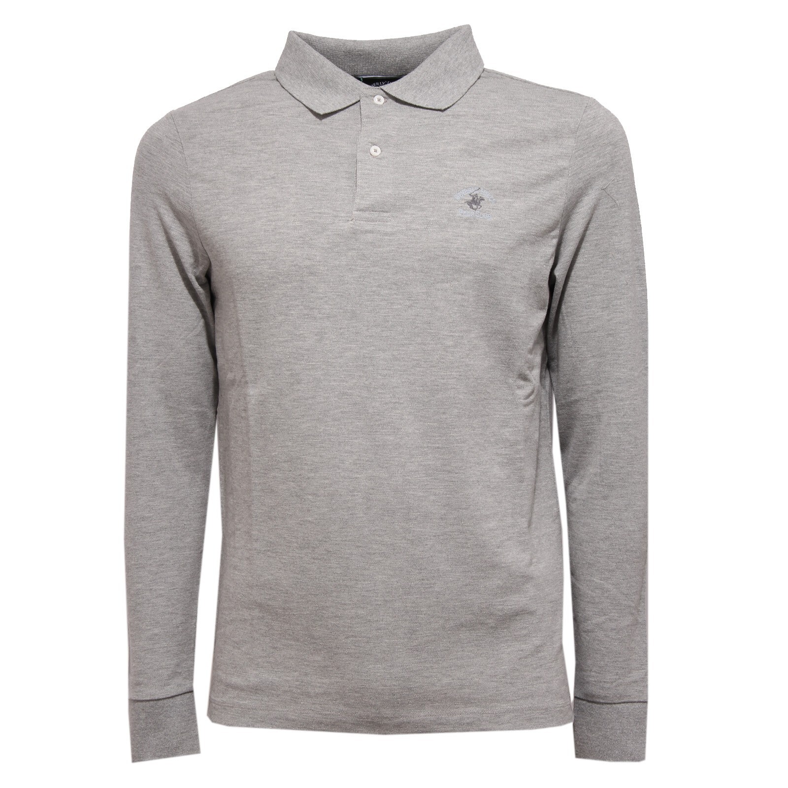 4004K polo uomo BEVERLY HILLS POLO CLUB серая хлопковая футболка-поло для мужчин 14990₽