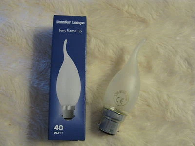 DAZZLER 5 x B22 40W Flame Tip Bent Candle FROST Lamp Light Bulb 240V Dimmable BC Joblot
