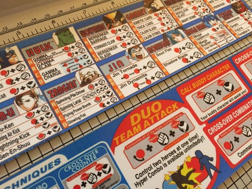 Marvel Vs Capcom Arcade Moves List/Instruction Sheet Stickers - Picture 3 of 4