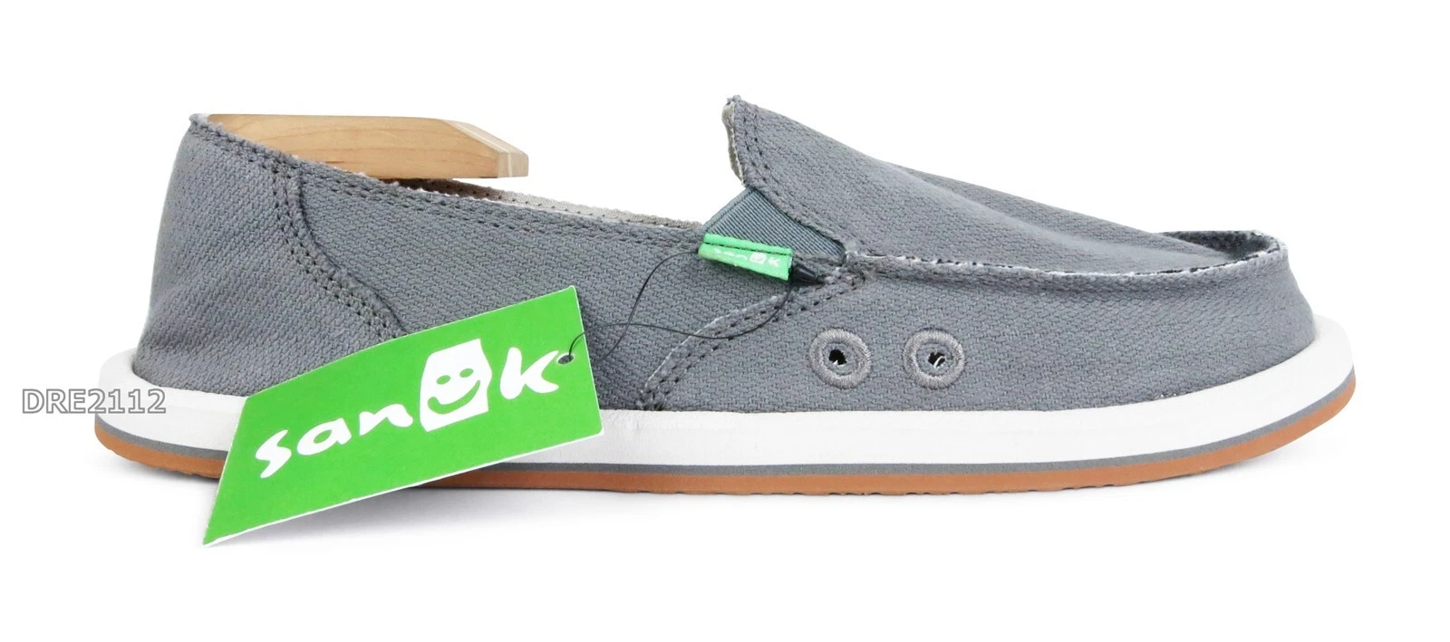 Sanuk Donna Hemp Charcoal Grey Sidewalk Surfer Shoes Womens Size 8 *NEW*