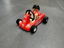 1979 vintage Playmobil Geobra - racing car + driver figure - Spares or Repair