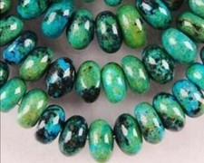5x8mm Azurite Chrysocolla Gemstones Rondelle Loose Beads 15"