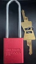 AMERICAN LOCK A1107RED Heavy Duty Lockout Padlocks Locks 3" Shank RED