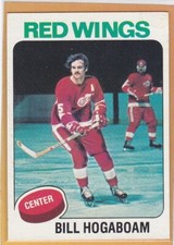 1975-76 TOPPS HOCKEY BILL HOGABOAM #67 RED WINGS EXMT *A3953
