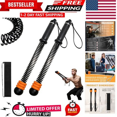2Pcs Weighted Ropeless Battle Ropes, Heavy Duty Portable Cordless Battle Ropes f