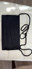 Vintage Black Envelope Style Clutch Snap Closure Mirror