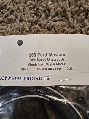 1965 Ford Mustang  Two Speed Underdash Windshield Wiper Motor Wire Bundle.