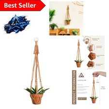 Brown Macrame Hanging Planter - Sturdy Design for Indoor Plant Aficionados