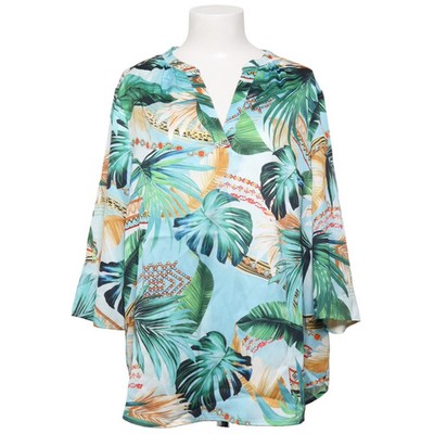 Anni for friends, Bluse, Größe: 44, Grün/Mehrfarbig, Polyester, Blumen #svr