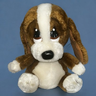 Applause Giordano Sad Sam Plush Dog Brown White 10'' Big Sad Eyes Stuffed Animal