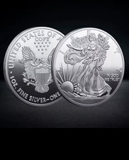 8x 1 oz 999 Titan Medaille Round - Motiv US Liberty Eagle - Unze