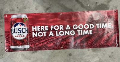 Busch Light Apple Vinyl Banner | 14x40 Inch Limited Edition Beer Decor