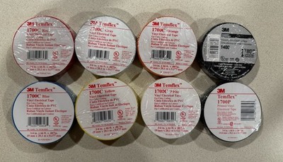 NEW 3M Scotch Vinyl Color Coding Electrical Tape 1700C Rainbow Multi-Color8 Pack