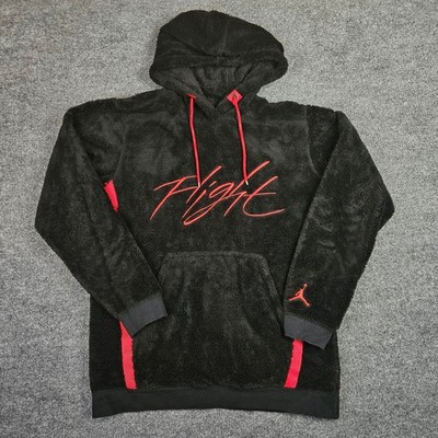 Nike Jordan Flight Sherpa Fleece Hoodie Men's S Black Wings Of Flight AH6250-010