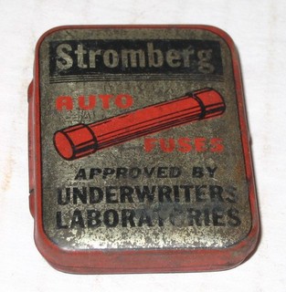 Stromberg Automobile Car Auto Fuse Aspirin Medicine Like Tin FULL w Fuses RARE