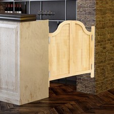 35x35in Log Color Partition Door Swing Solid Wood For Shop Entrance W/4*Hinges