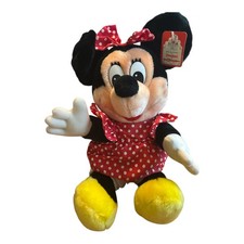 Vintage DisneyLand Disney World Minnie Mouse 12" Plush Red Dress Original Tag