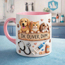 Personalized Veterinarian Mug, Custom Vet Gif...
