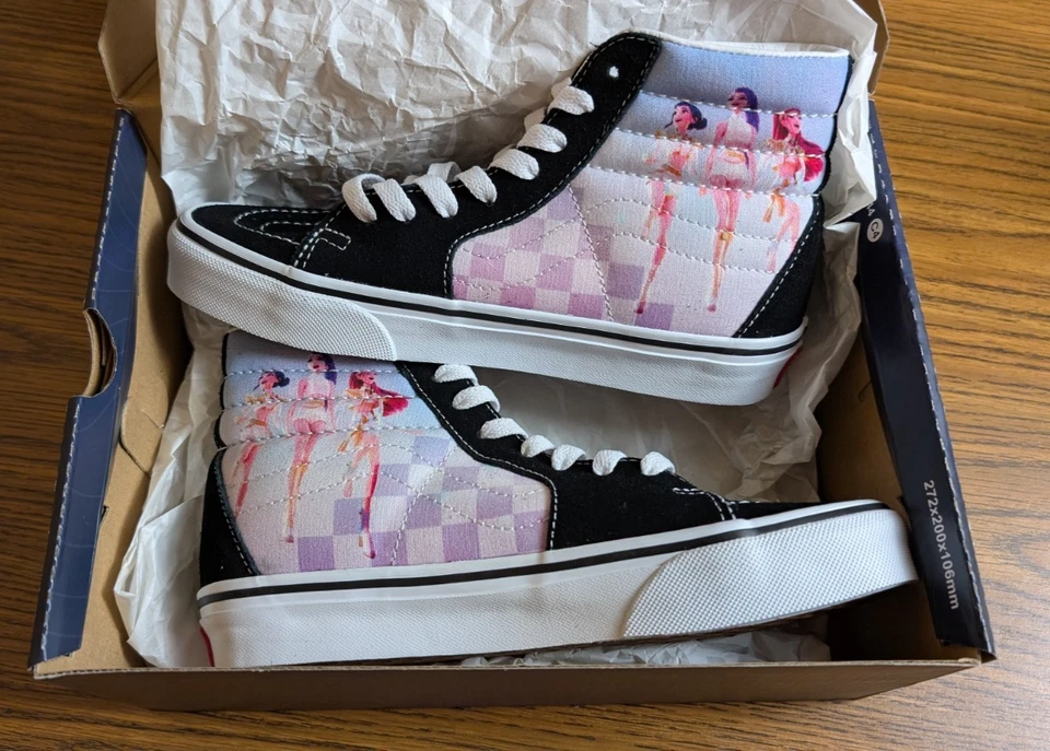 Kpop Demon Hunters x VANS Sk8-Hi Golden Rumi Zoey Mira, GS Talla 3.5 Niños EN MANO Foto 4 de 4
