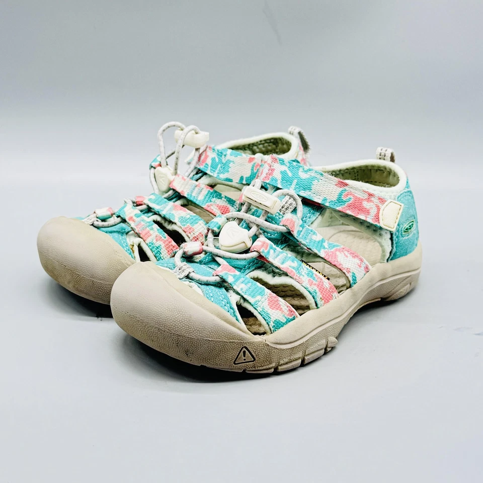 Sandalias Keen Niños Niñas 12 Azul Rosa Newport H2 Punta Cerrada Zapatos para Agua Bungee Foto 4 de 4