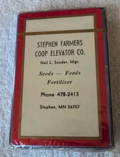 Stephen MN Farmers Co-Op Elevator Farm Advertising Playing Cards Seeds New VTG