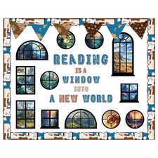 69 Pcs Reading Wizard Bulletin Board Decorations Set Reading is a Window into...