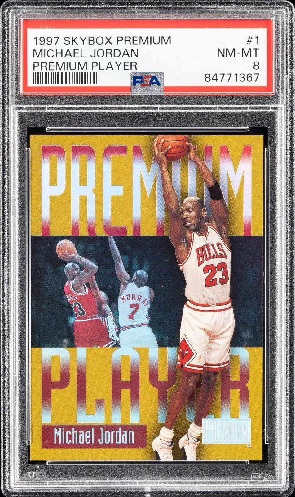 1997 Skybox Premium #1 Michael Jordan Premium Player PSA 8