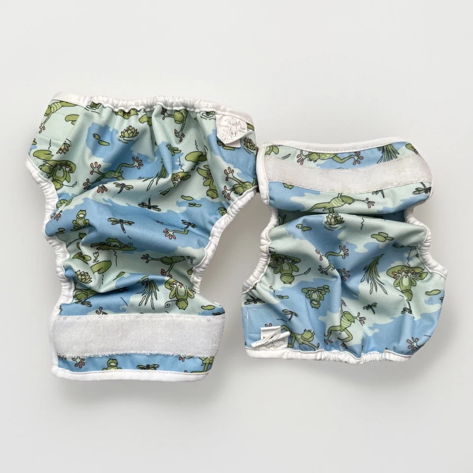 Lote de capa de fralda de pano Bummis Super Whisper Wrap novo na caixa 7-10 e estampa de sapo pequena 8-15 - Imagem 3 de 4