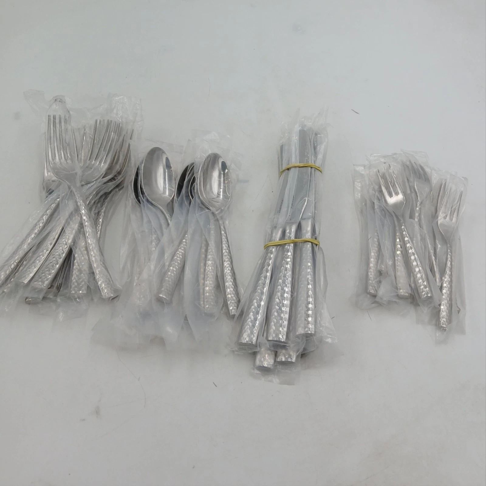 Fortessa Luca Stainless Steel Flatware Serving for 12 Silver Faceted 48 Pieces