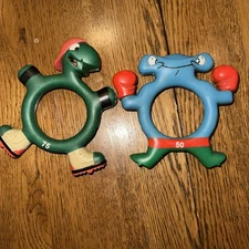 Lot: Vtg Set 2 Circle Rings Turtle Shark Diving Pool Swimming Toy 75 50 Points