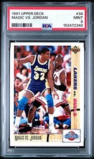 1991 Upper Deck Magic Johnson / Michael Jordan Classic Confrontation #34! PSA 9!