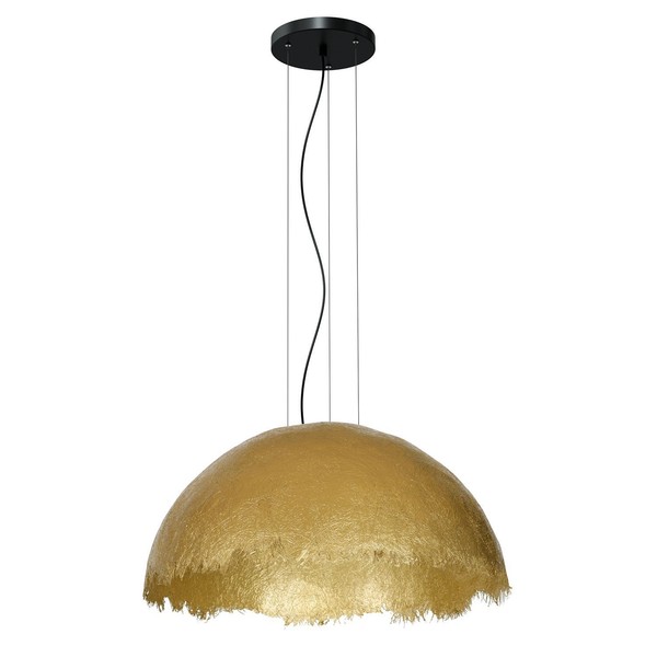 Pendelleuchte Esstisch Stoff In Gold Ø60 Cm E27 Elegant Xxl HäNgelampe Esszimmer-image