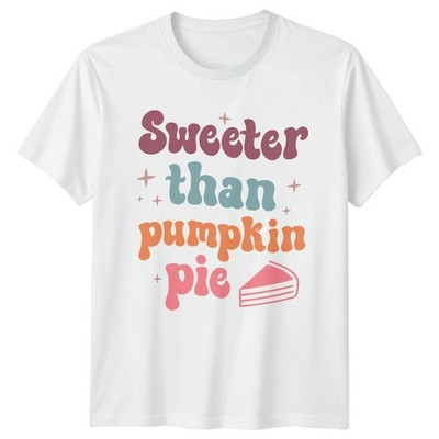 Sweeter Than Pumpkin Pie T-Shirt Herbst Backen Essen Erntedank Geschenk