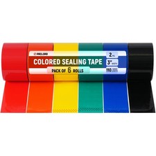 3 Inch x 110 Yards MultiColor Packing Tape 6 Colors Pack 2.0 Mil Carton Seal