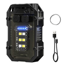 Mini Keychain Flashlight Super Bright Torch Rechargeable EDC LED COB Light Lamp