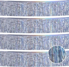 Laser Silver Birthday Decorations Tinsel Garland Parade Float 