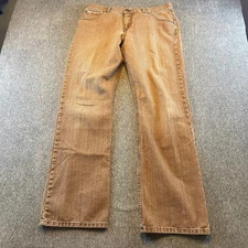 Alberto Rock Jeans W32 L30 Coloured Broken Twill Brown Bootcut Denim Pants