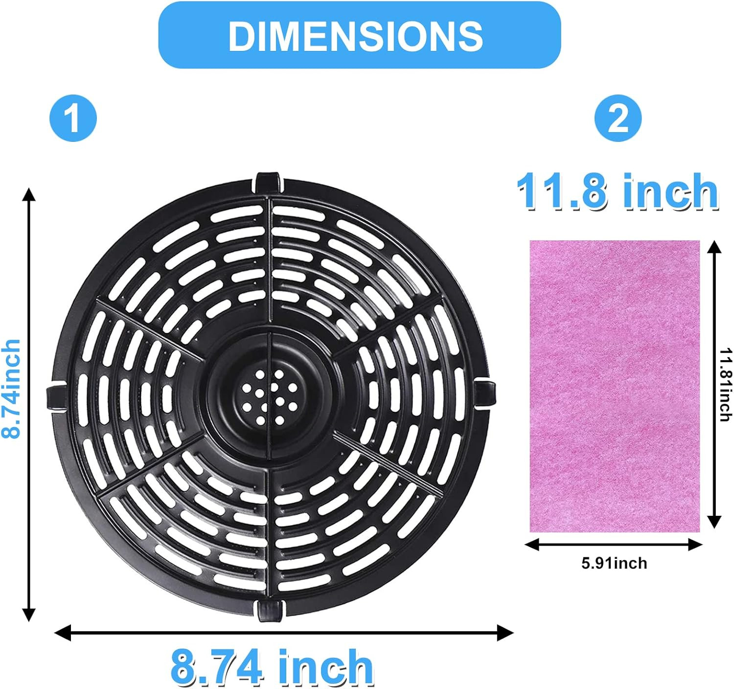 Air Fryer Replacement Grill Plate for Powerxl Gowise 5QT Air Fryers, Premium rou