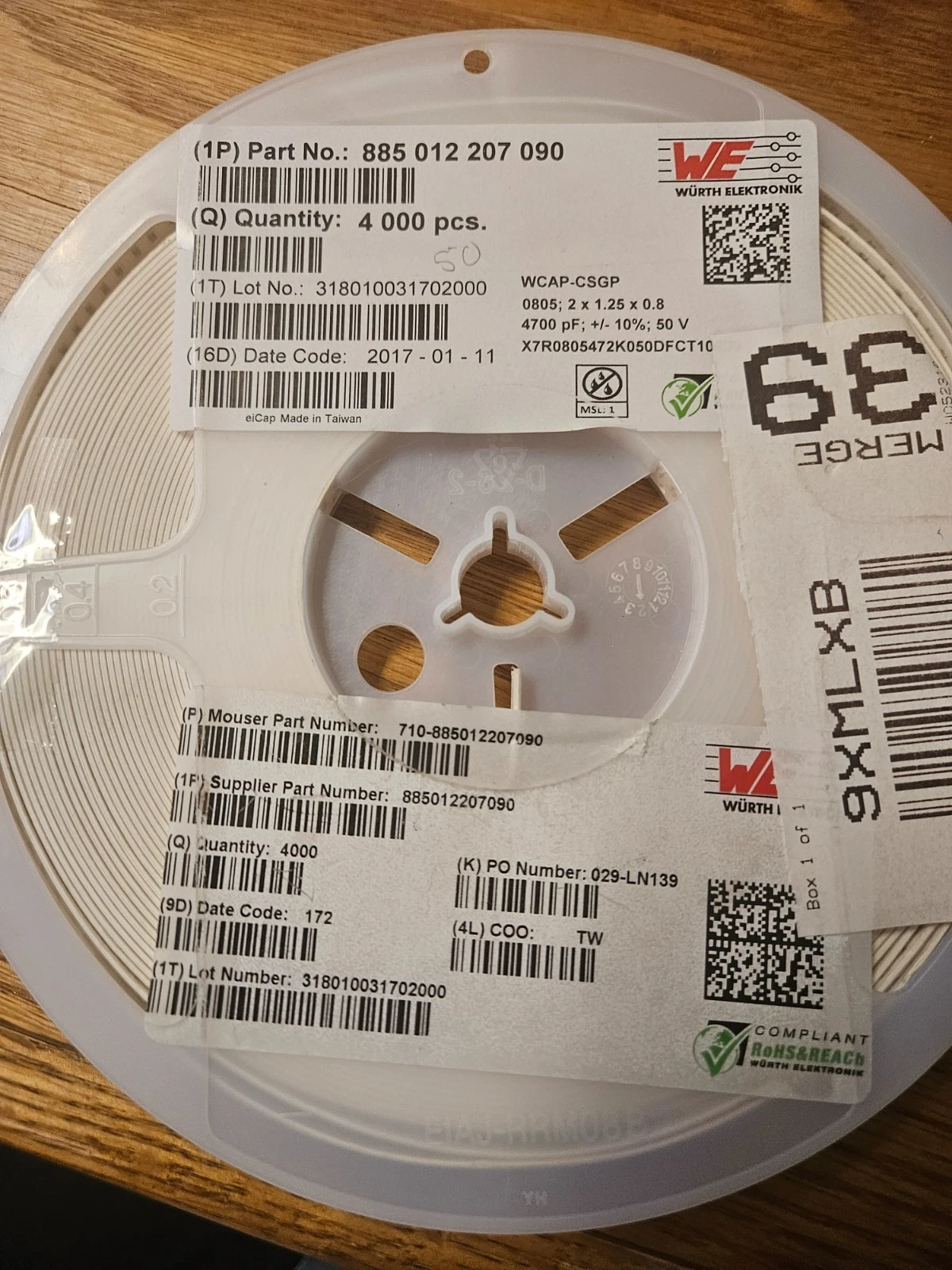 Bulk SMD Component Lot 0805 Resistors Capacitors Reel Lot KOA Kemet Murata Yageo - product detail image 5